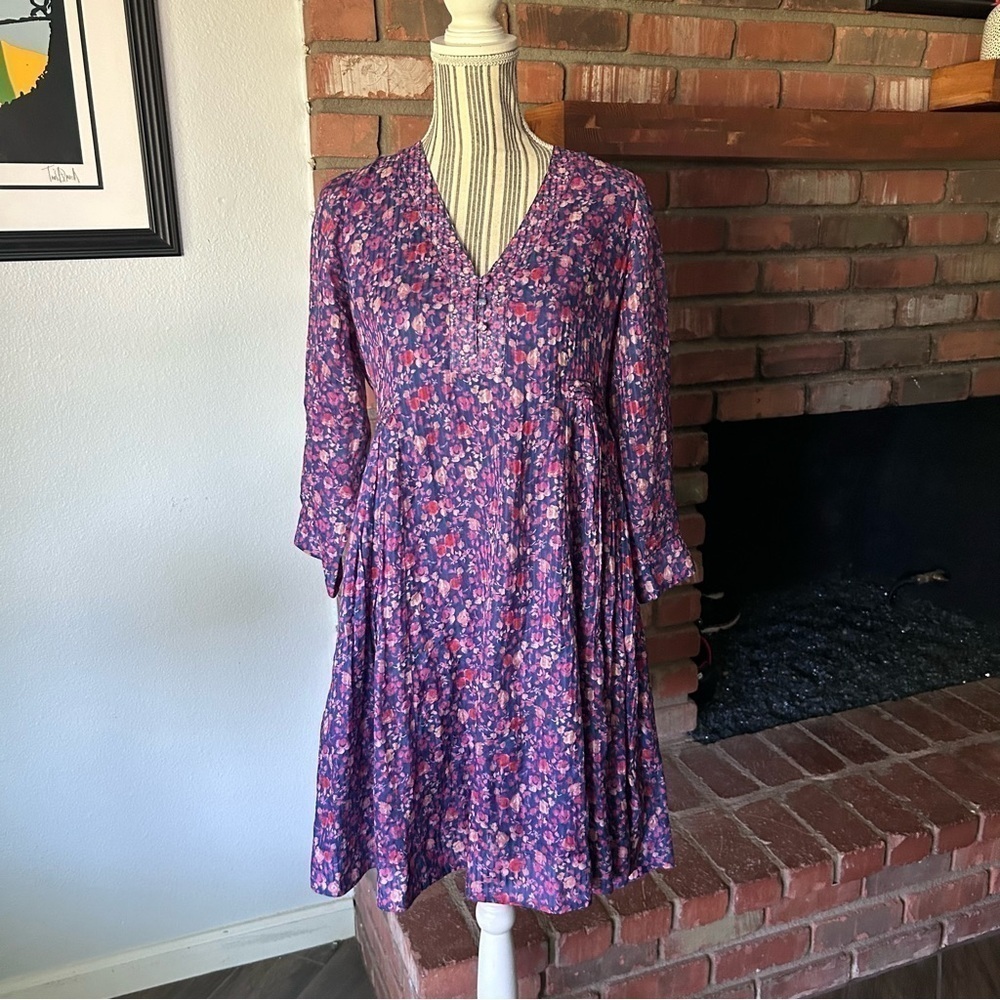 HATCH Maternity Pink Floral Cotton Silk Blend Shift Dress Sz 0